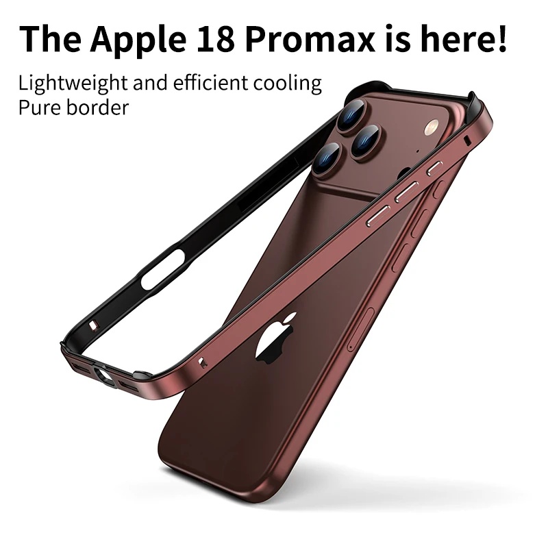 Metal Bumper Aluminum Frame Case - กรอบซิลิโคนแบบผสม พร้อมเคสโลหะอะลูมิเนียม สำหรับ iPhone 18 Pro/18