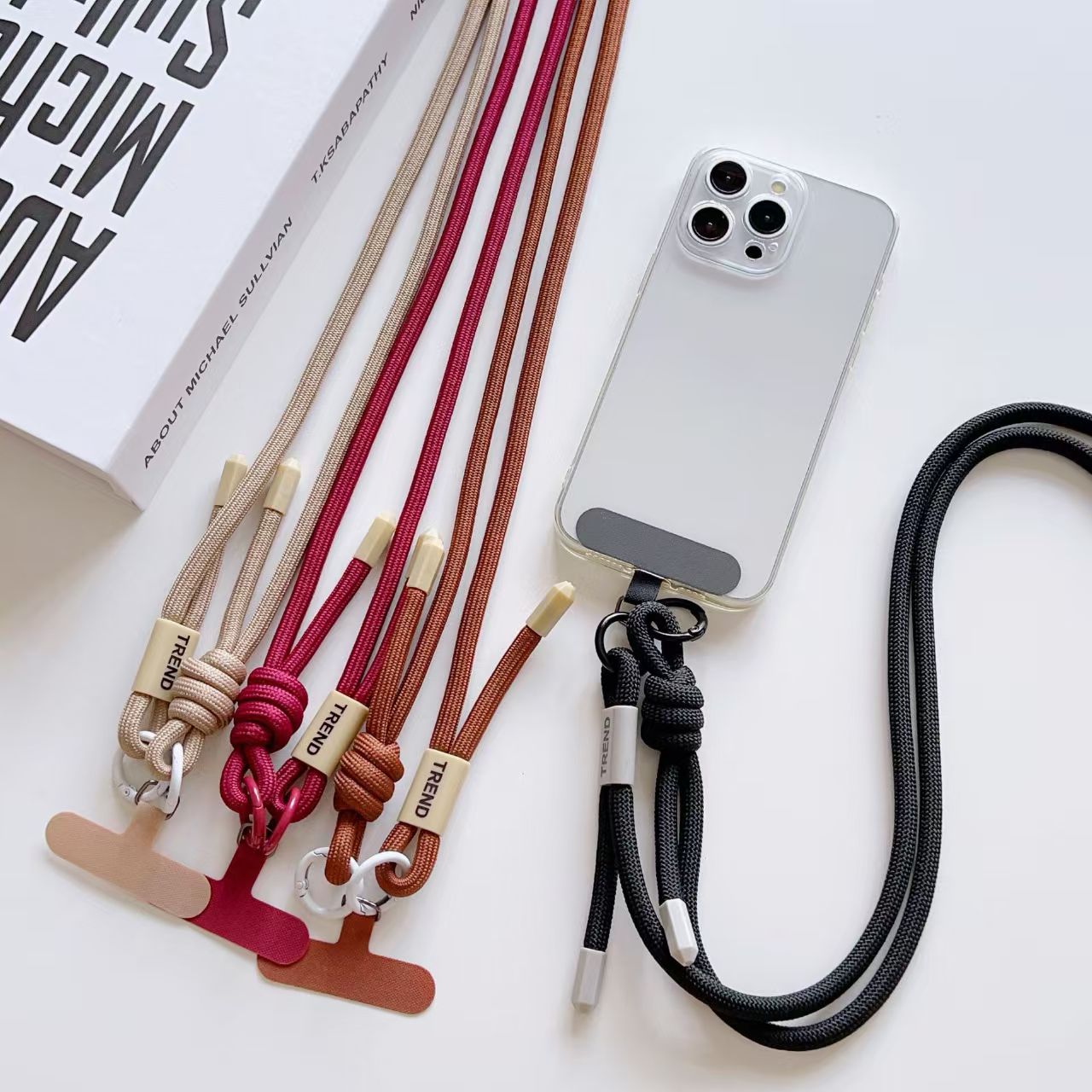 Crossbody Lanyard Neck Strap Case - สายคล้องโทรศัพท์แบบปรับได้ ป้องกันการสูญหาย ความยาว 120 ซม. สายคล้องคอแบบไขว้
